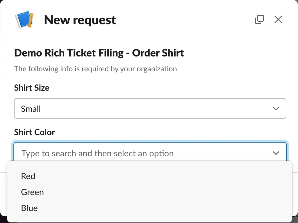 When Small is selected, the Small color options field appears