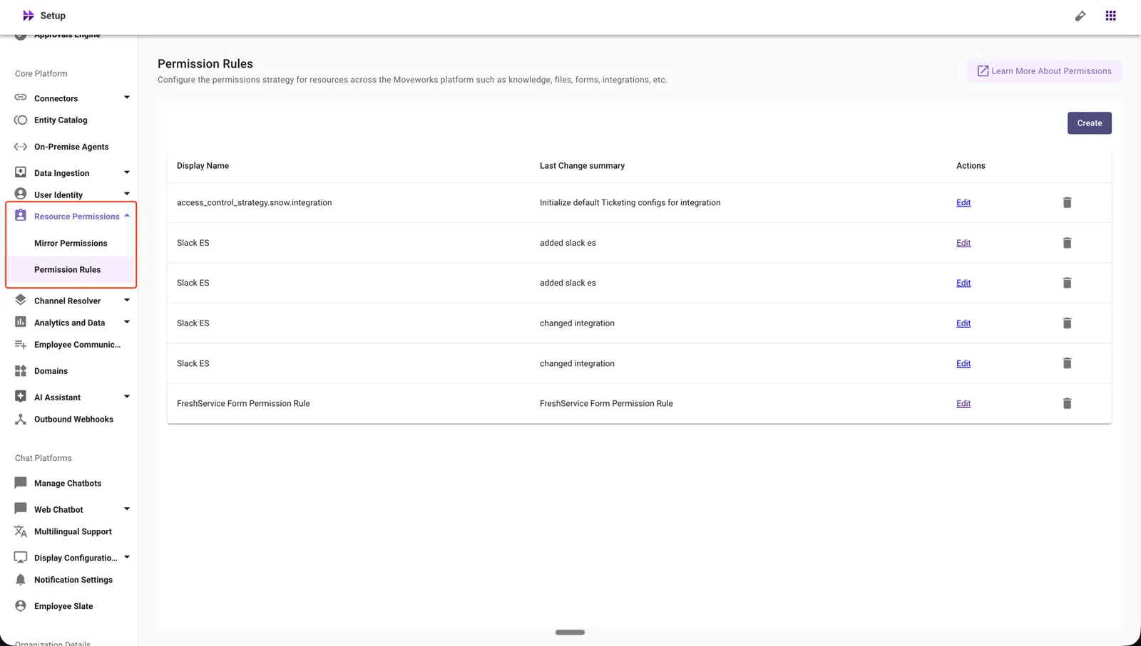 Navigate to Permission Rules under Resource Permissions