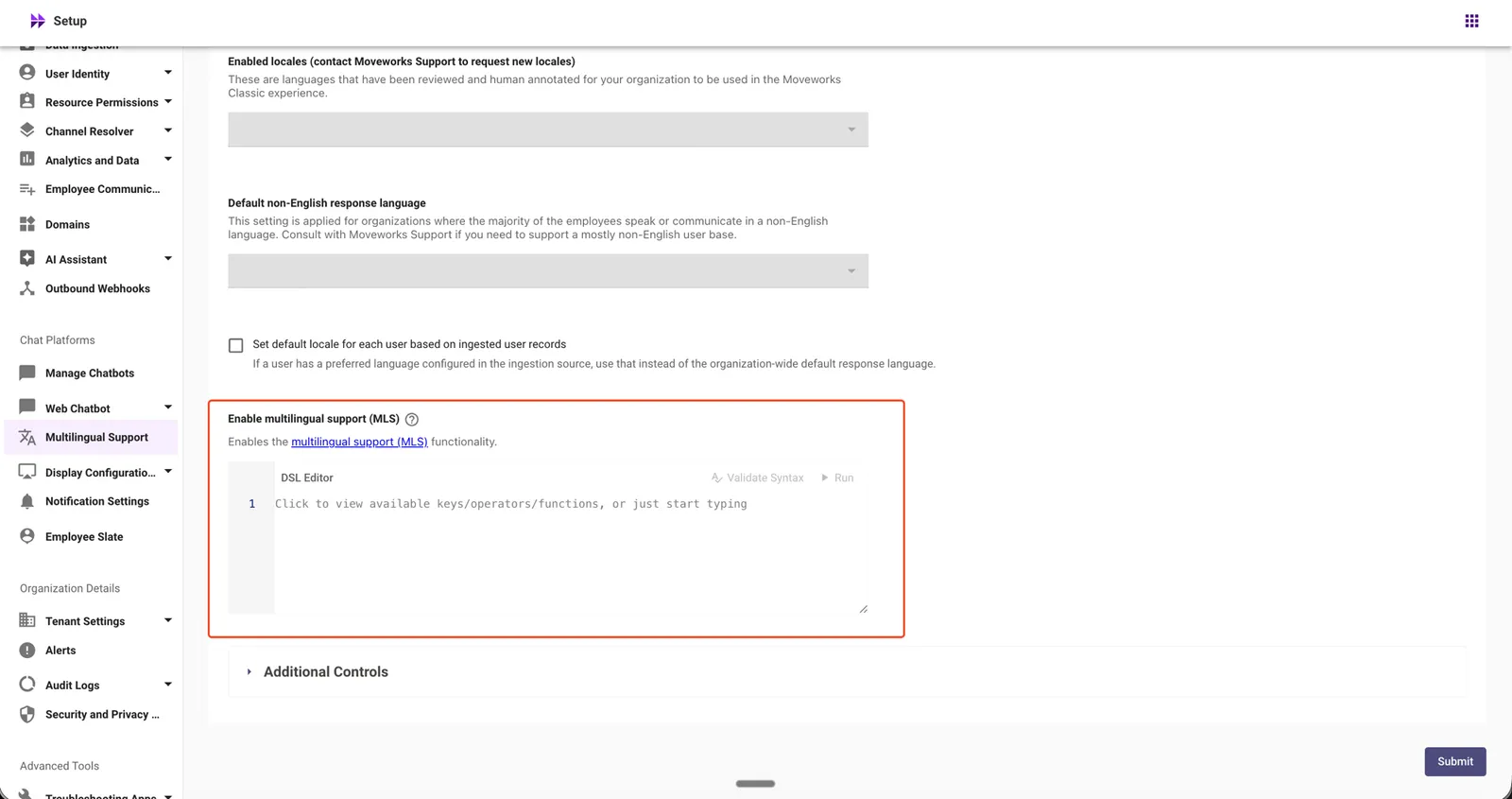 Enable multilingual support (MLS) in Language Preferences