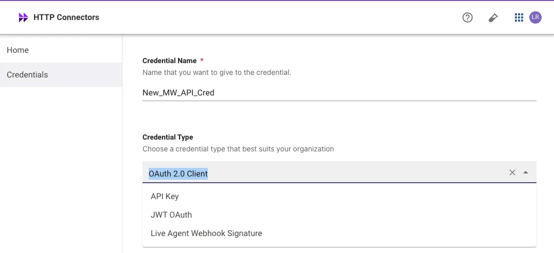 Credential types