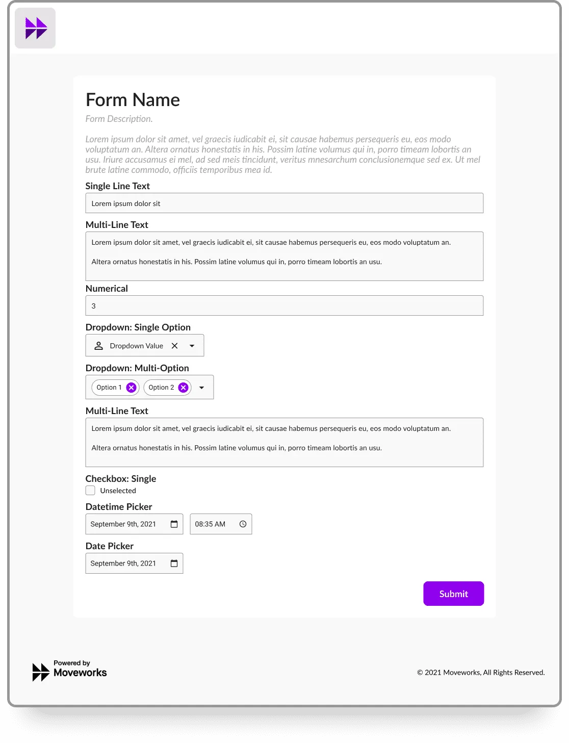 Example form